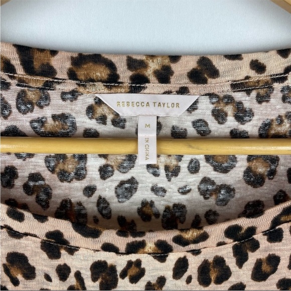 Rebecca Taylor Jersey Dress Leopard Print Size Medium - Picture 7 of 9